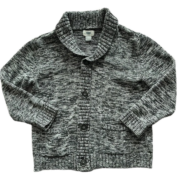 Kids Unisex Button up Cardigan. Grey Variegated dark to light. Old Navy Size 6-7 - Picture 1 of 5